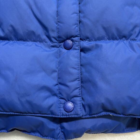 Lands End Quilted Snap Front Goose Down Puffer Vest Size S (2) Blue & Purple - Picture 10 of 14